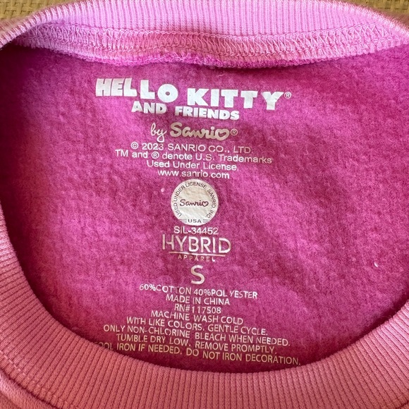 💥SALE💥 Hello Kitty And Friends Small Pink Sweatshirt Sanrio Crew Neck Cotton Ble - Picture 5 of 5